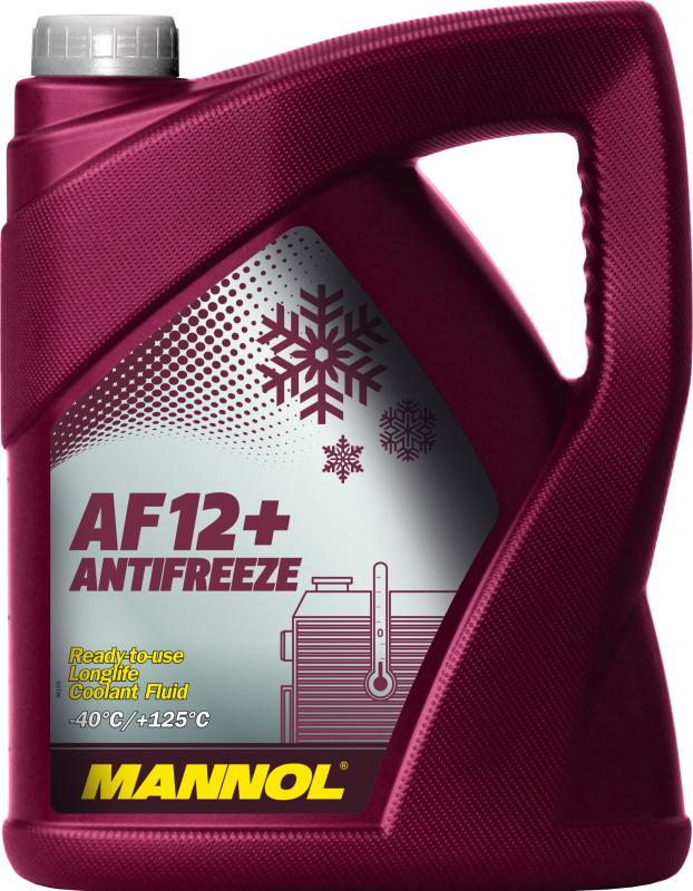 4012 MANNOL ANTIFREEZE LONGLIFE AF12+ 5 л. Готовый раствор охлаждающей жидкости антифриз красный 