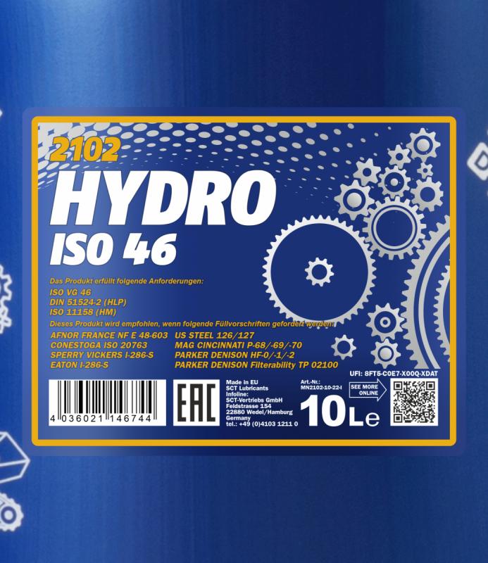 2102 MANNOL HYDRO ISO 46 10 л. Гидравлическое масло  